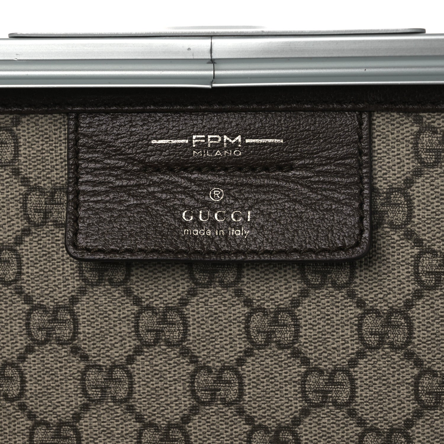 Gucci GG Supreme Monogram Aluminum Porter Beauty Case Silver 7 of 16