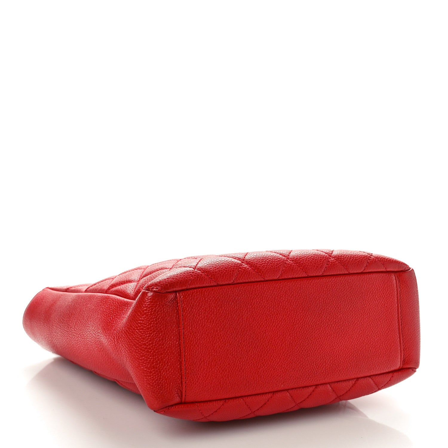 Chanel Caviar Quilted Petit Shopping Tote PST Red 4 of 11