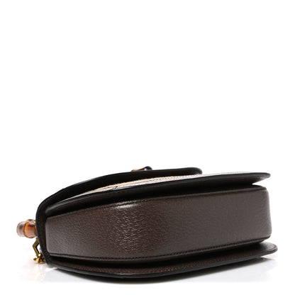 Gucci Monogram Jumbo GG Textured Dollar Calfskin Web Small Bamboo 1947 Top Handle Bag Camel Ebony New Acero 5 of 11