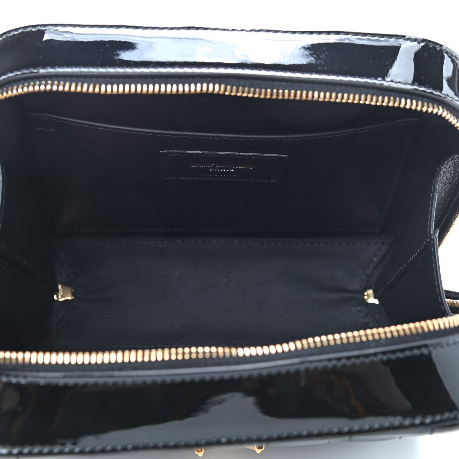 Saint Laurent Patent Matelasse Monogram Vicky Camera Bag Black 5 of 10