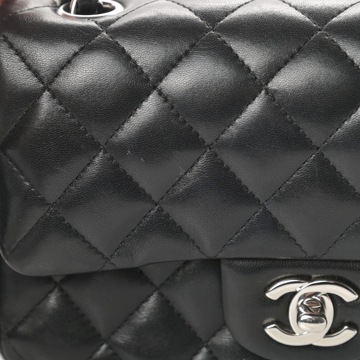 Chanel Lambskin Quilted Mini Rectangular Flap Black 12 of 14