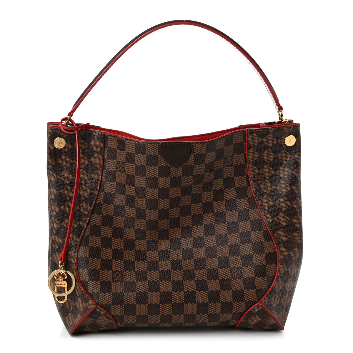 Louis Vuitton Damier Ebene Caissa Hobo Cherry 1 of 10