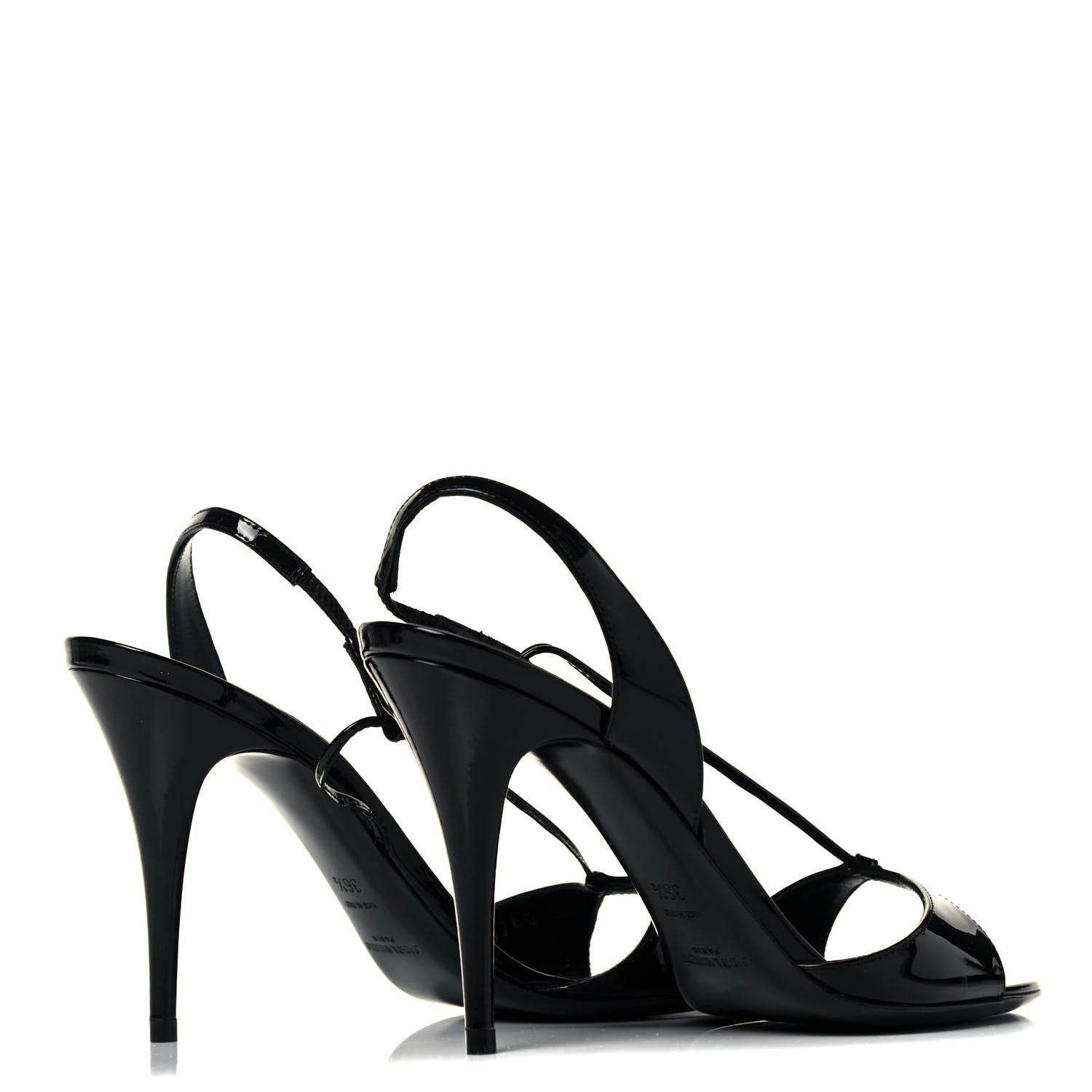 Saint Laurent Patent Calfskin Anouk 110 Sandals 36.5 Black 4 of 7