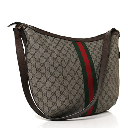 Gucci GG Supreme Monogram Web Ophidia Half Moon Hobo Brown 3 of 12