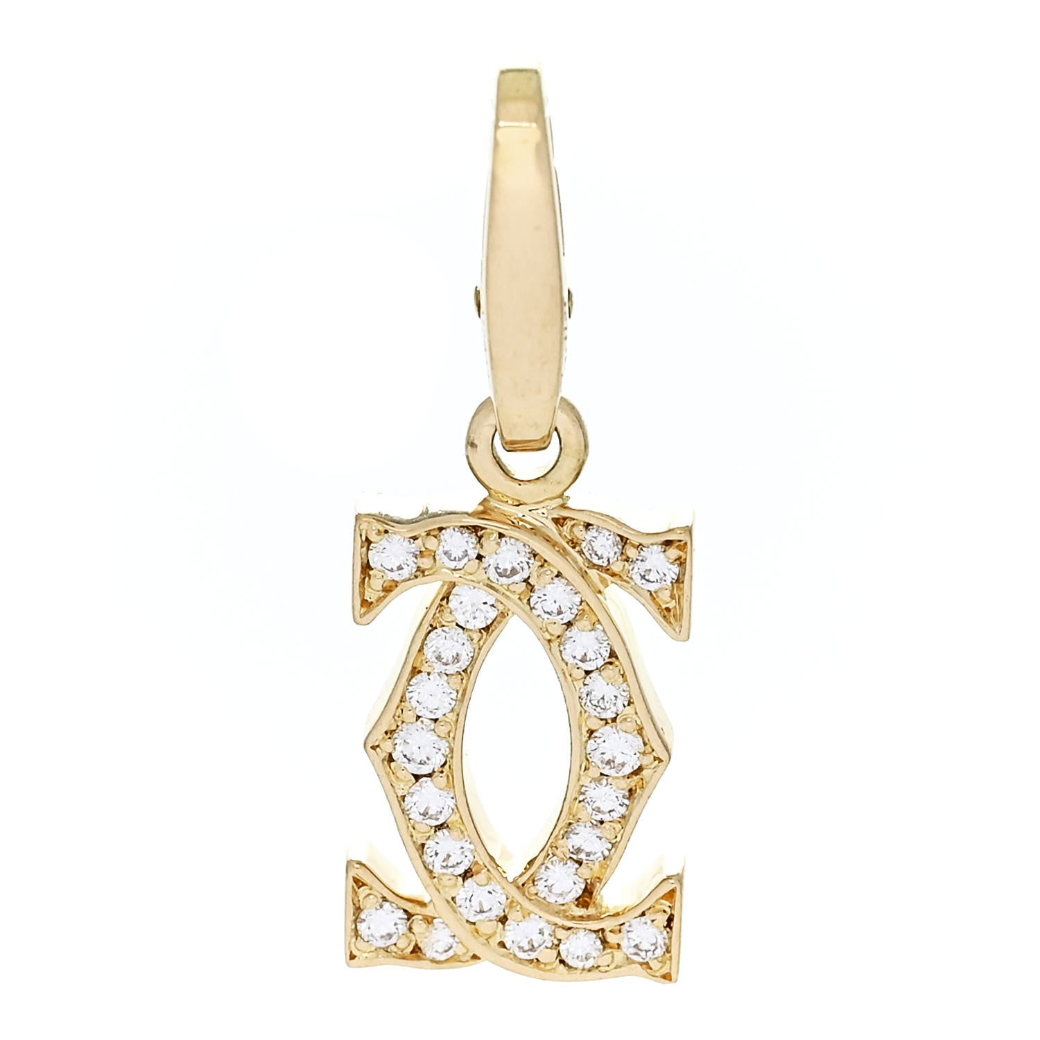 Cartier 18K Yellow Gold Diamond Logo Charm 1 of 6
