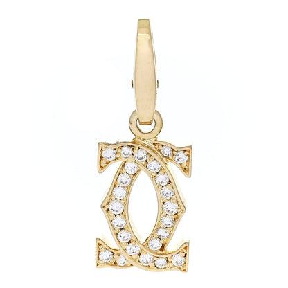 Cartier 18K Yellow Gold Diamond Logo Charm 1 of 6