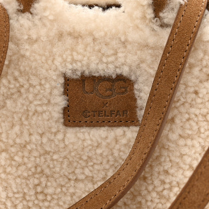 Telfar X UGG Suede Shearling Reverse Small Shopping Bag Natural 8 of 11