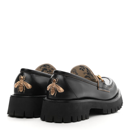 Gucci Cordovan Lux Womens Harald Horsebit 25mm Platform Loafers 37 Black 4 of 10