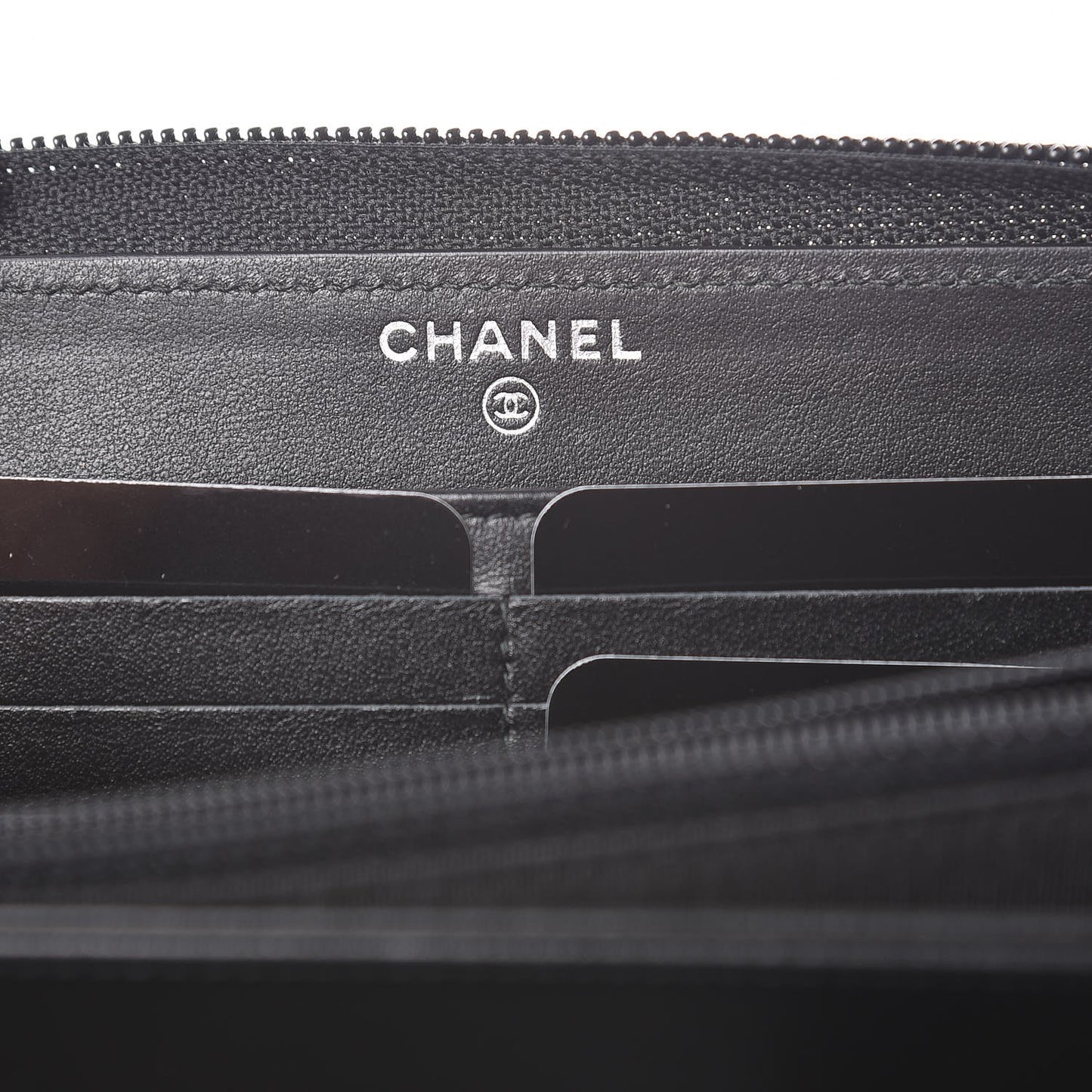 Caviar Quilted Boy Long Zip Around Wallet Black