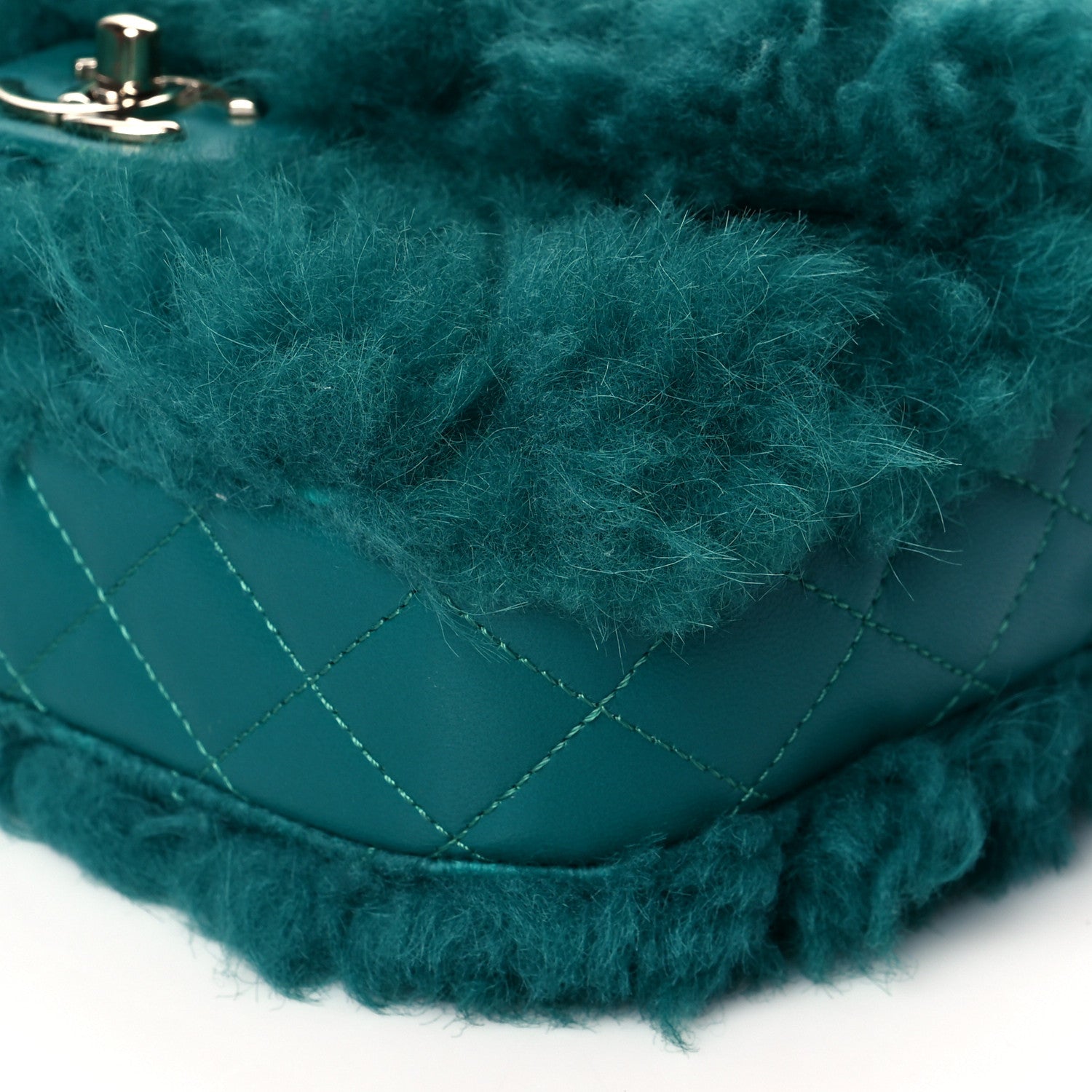 Chanel Shearling Lambskin Quilted Flap Green 9 of 9