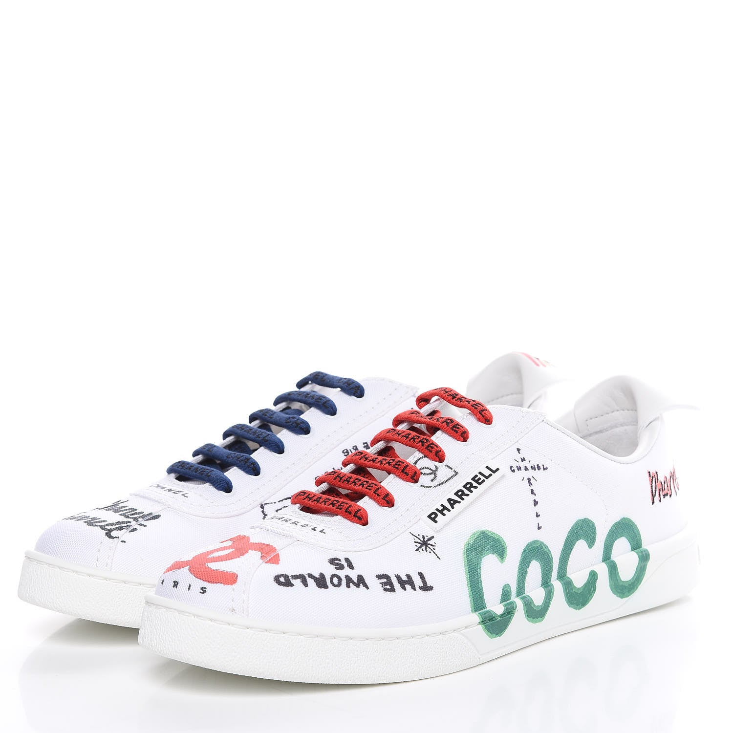 Chanel x Pharrell Williams Canvas Womens Sneakers 41 White 3 of 11