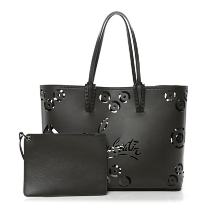 Christian Louboutin Calfskin Paris CL Logo Perforated Cabata Tote Rocket 3 of 12