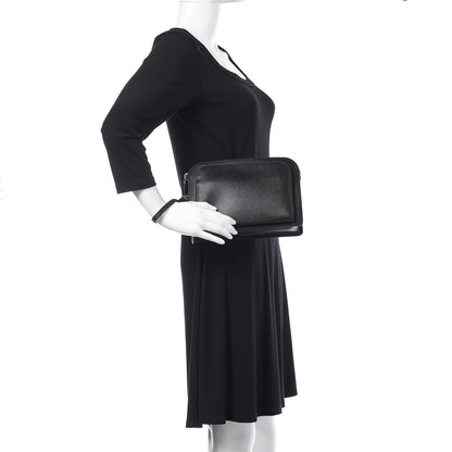Prada Saffiano Travel Wristlet Bag Black 2 of 8