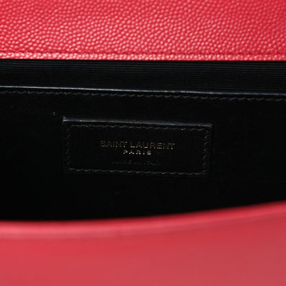Saint Laurent Grain De Poudre Medium Monogram Kate Satchel Red 6 of 12