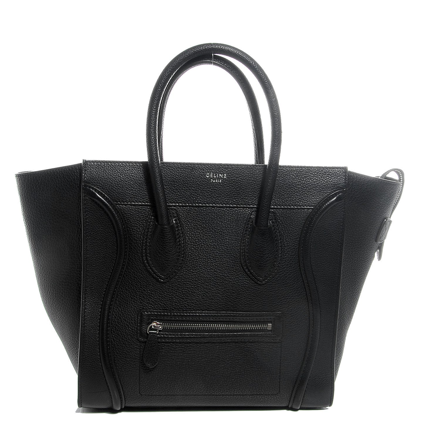 Drummed Calfskin Mini Luggage Black