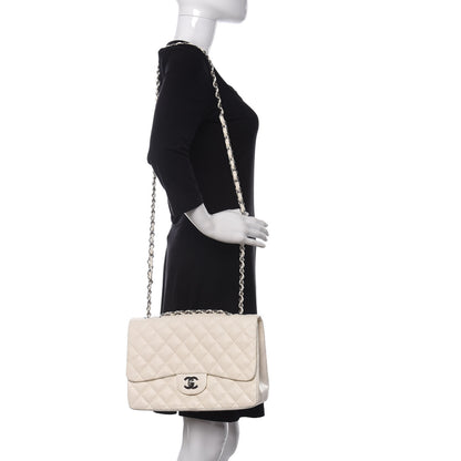 Chanel Lambskin Perforated Jumbo Single Flap White 2 of 13