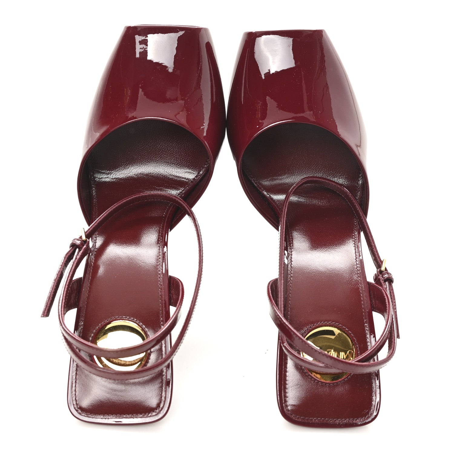 Saint Laurent Patent Calfskin La Scandale 110 Sandals 39 Grenat 2 of 9