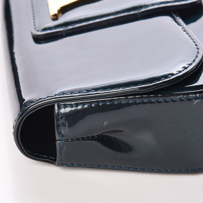 Louis Vuitton Patent Sobe Clutch Blue Nuit 10 of 13