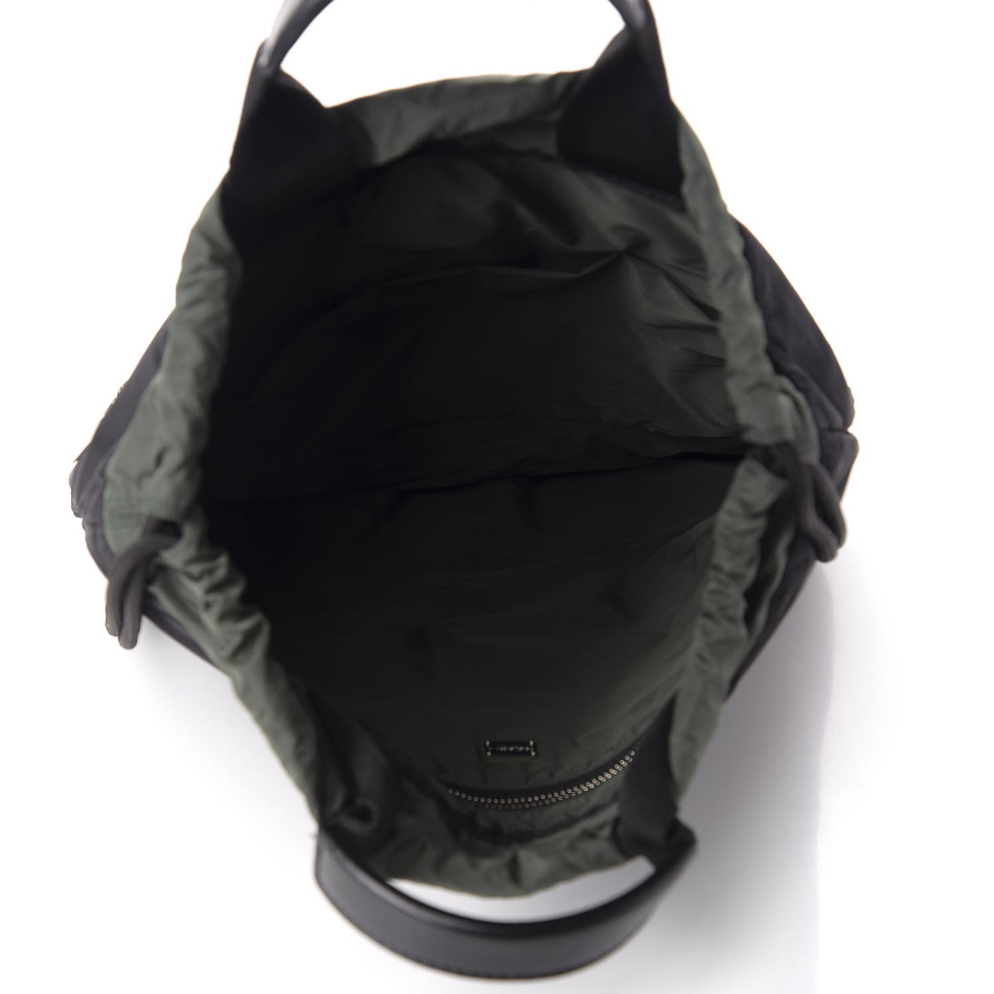 Nylon Dog Patch Drawstring Backpack Black
