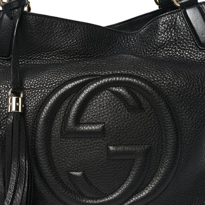 Gucci Pebbled Calfskin Medium Soho Shoulder Bag Black 7 of 9