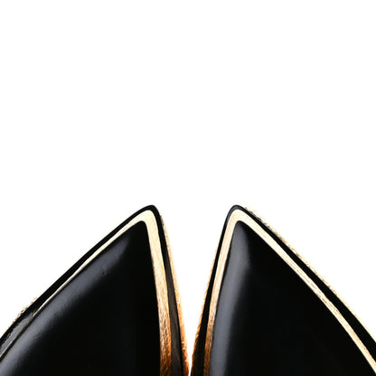 Saint Laurent Metallic Lizard Calfskin Embossed Janis 105 Escarpin Cut Out Pump 35 Pale Gold 8 of 13