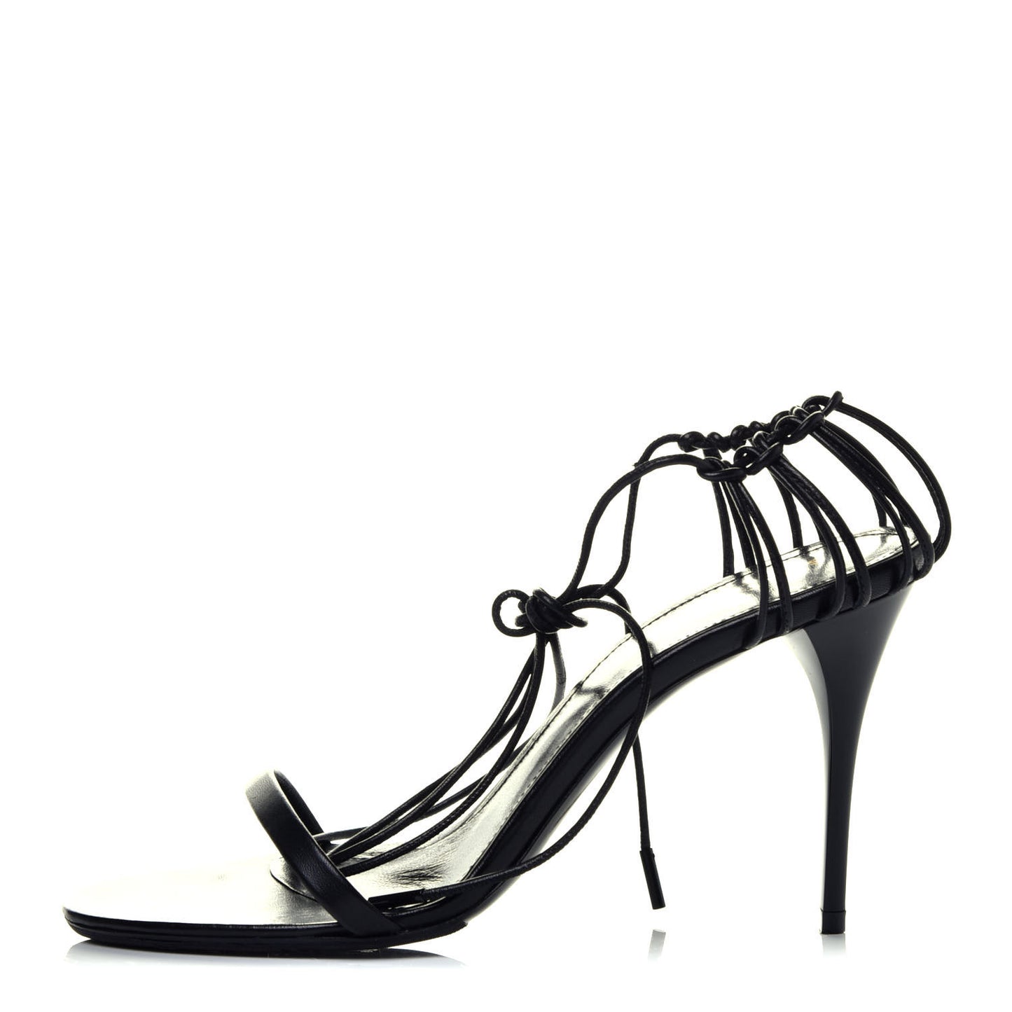 Calfskin Lexi 90 Ankle Strap Sandals 37 Black