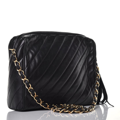 Chanel Lambskin Quilted CC Tassel Camera Case Black 3 of 8