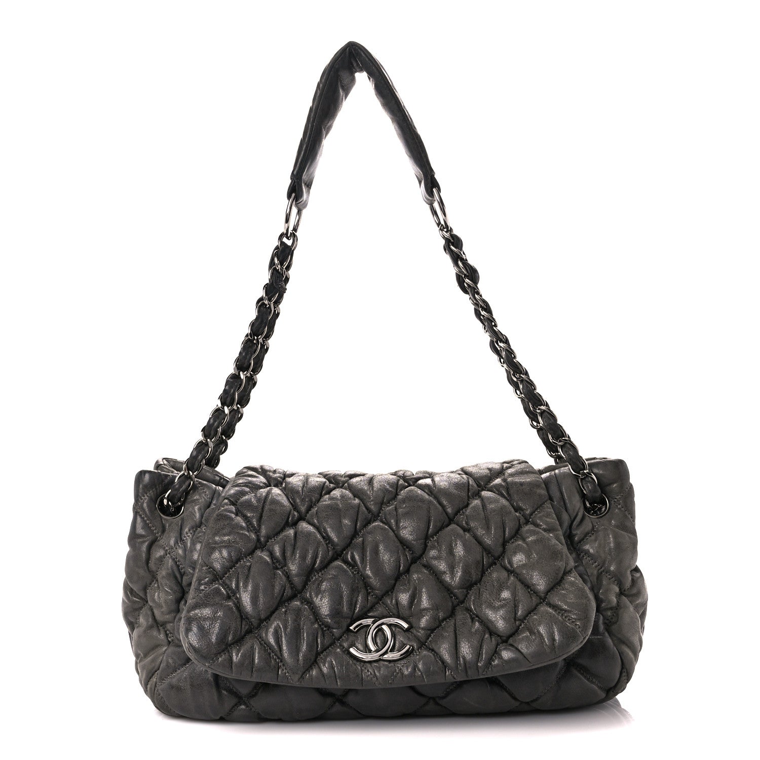 Chanel Calfskin Bubble Quilt Accordion Flap Grey 1 of 11