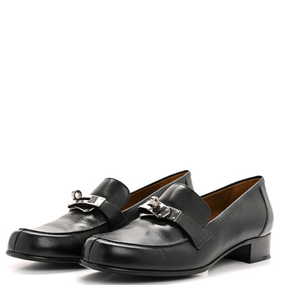 Hermes Calfskin Womens Kelly Loafers 40 Black 4 of 10