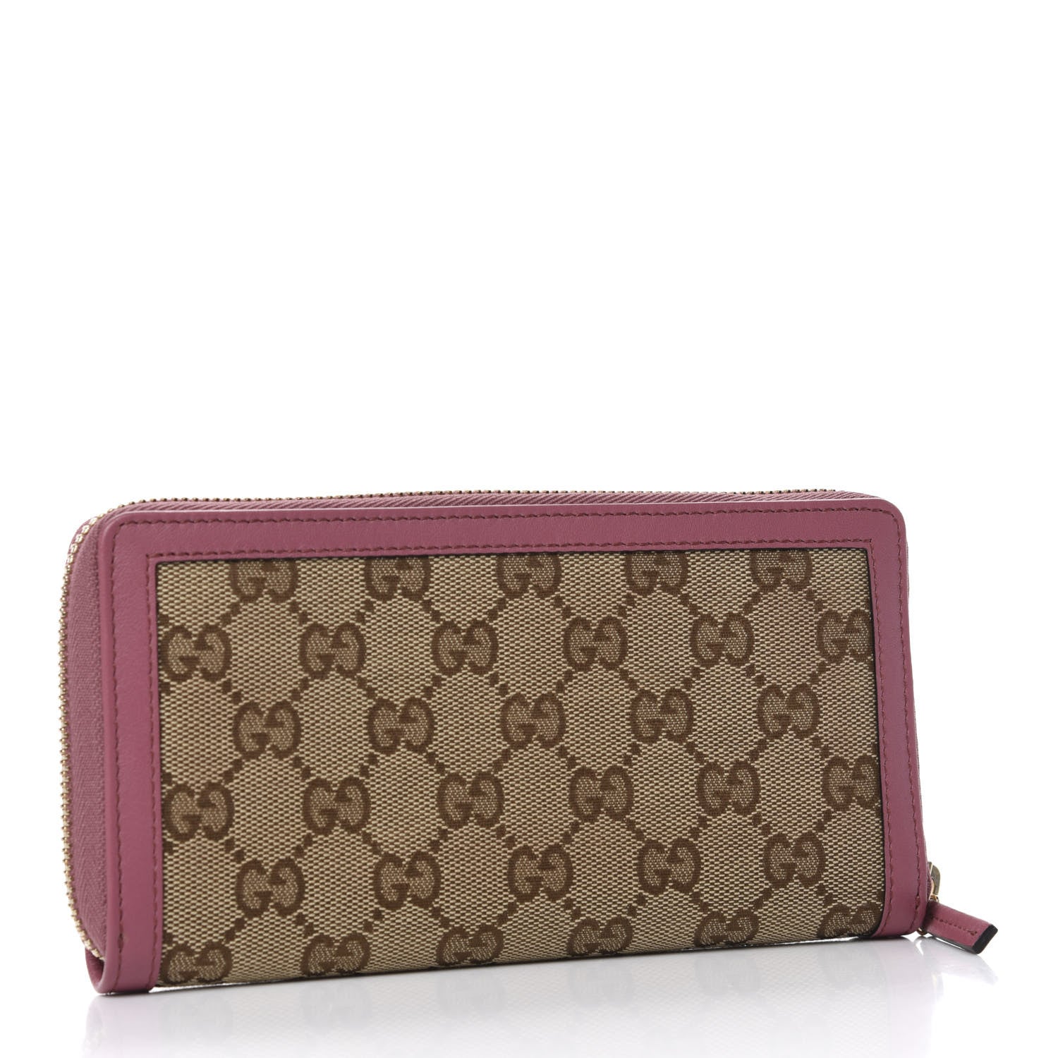 Gucci Monogram Margaux Calfskin Sukey Zip Around Wallet Beige Ebony Vintage Rose 3 of 6