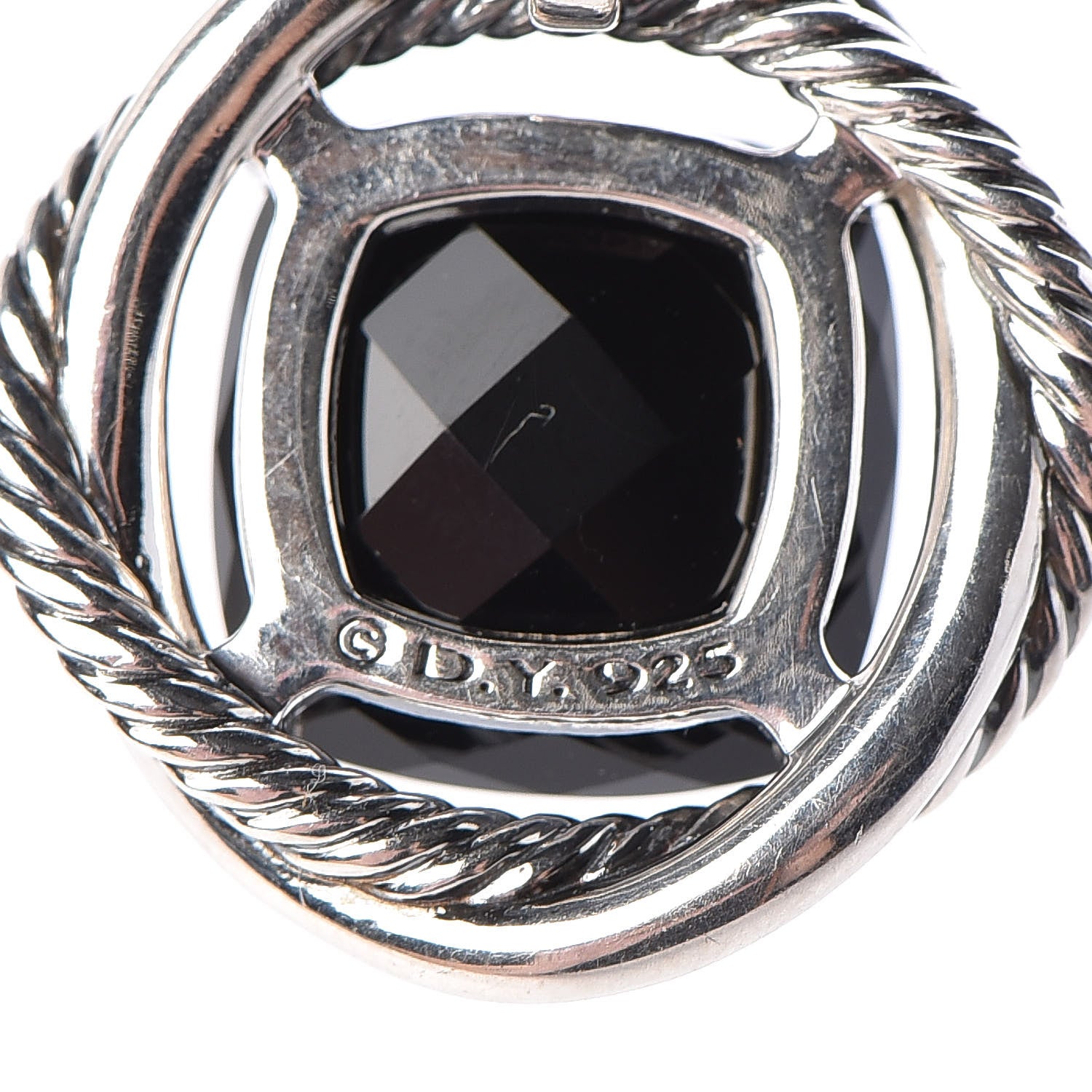 David Yurman Sterling Silver Black Onyx 14mm Infinity Pendant Necklace 5 of 6