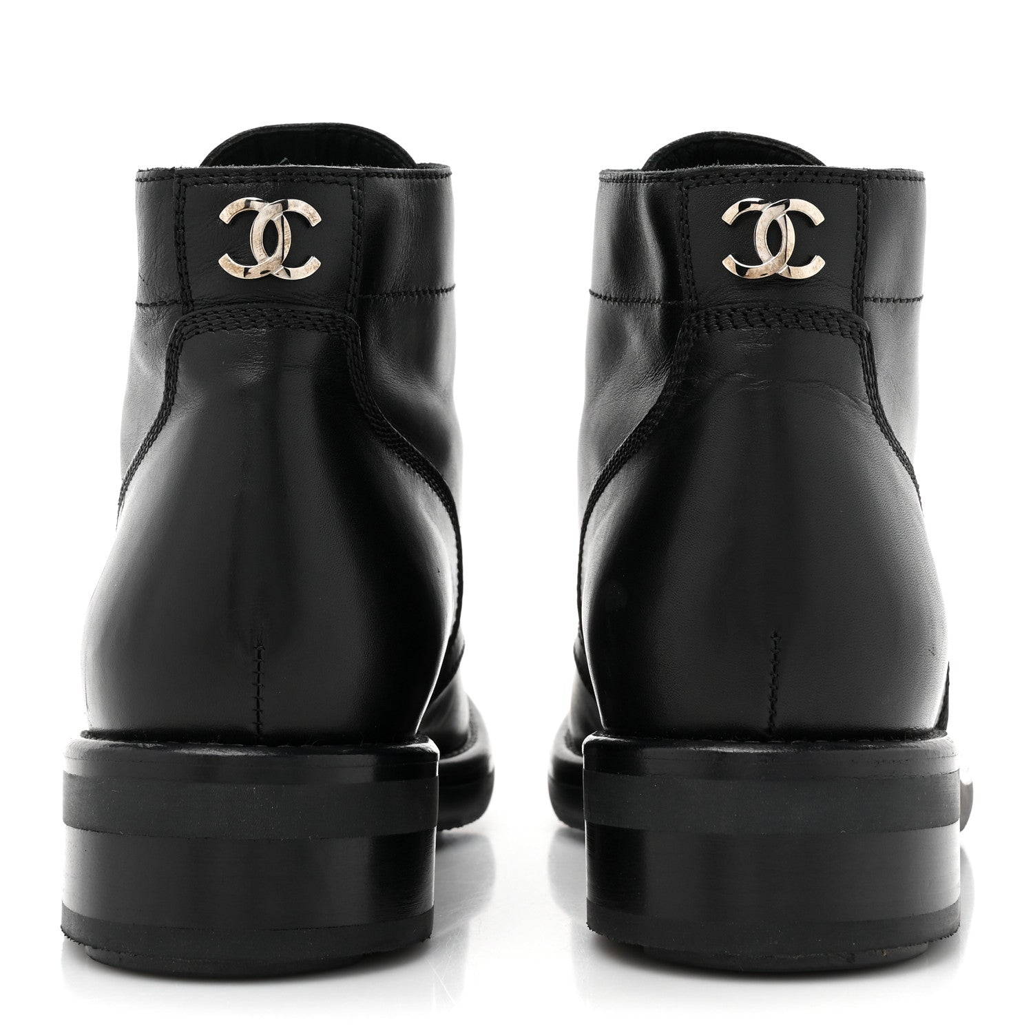 Chanel Calfskin Short Boots 36.5 Black 4 of 12