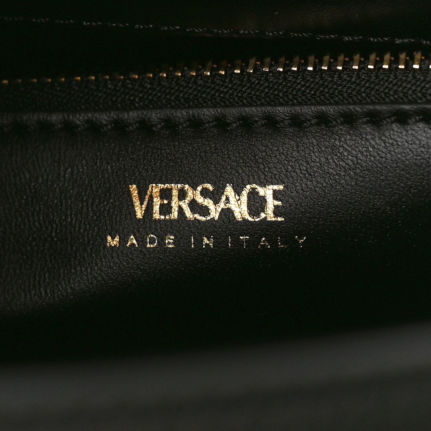 Grained Calfskin La Medusa Top Handle Bag Black