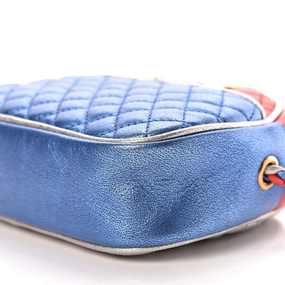 Gucci Laminated Nappa Trapuntata Mini Zumi Dome Shoulder Bag Rosso Marine Argento 11 of 13