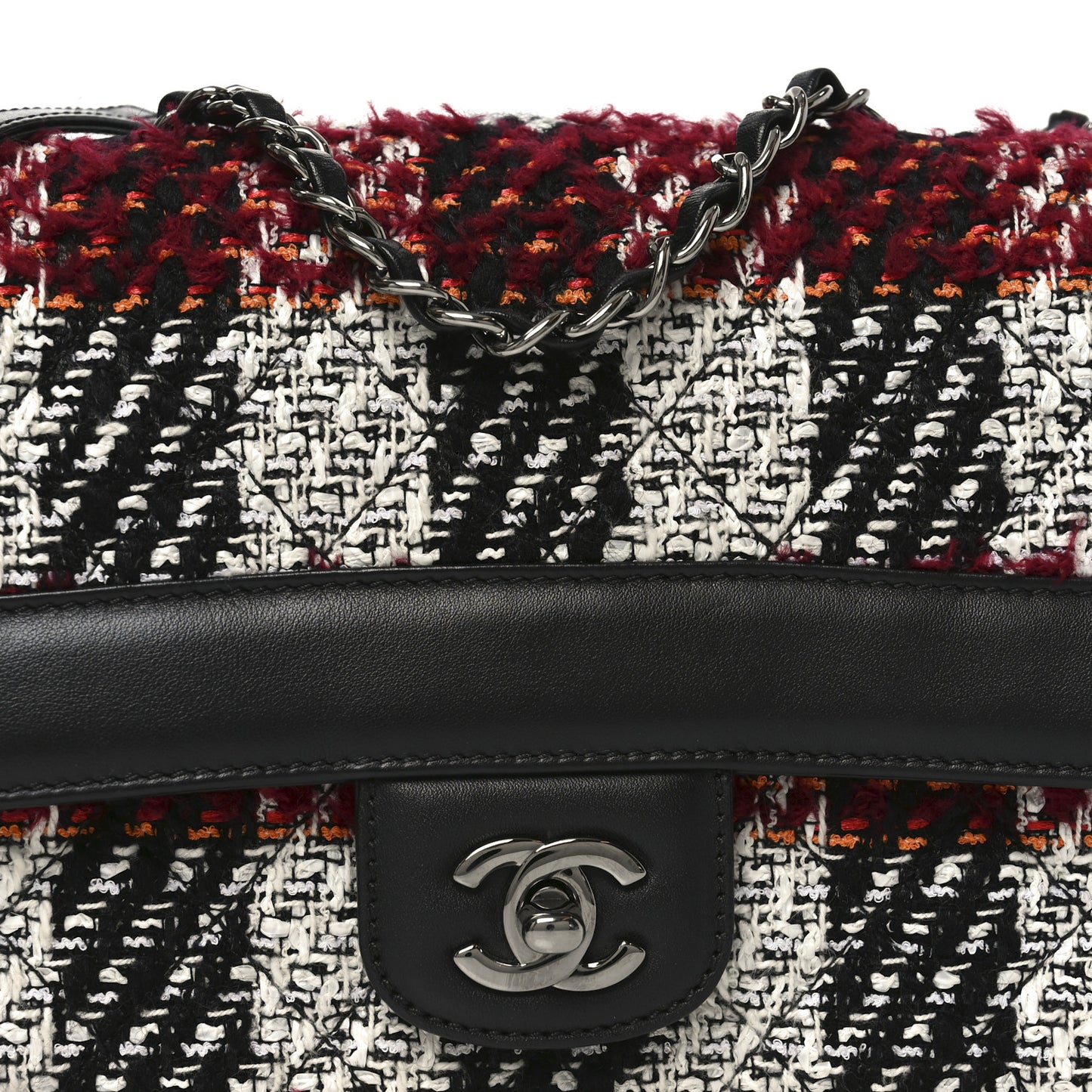 Tweed Quilted Calfskin Coco Corset Flap Multicolor