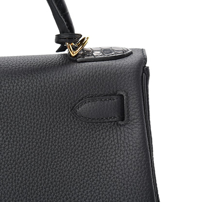 Hermes Togo Matte Alligator Kelly Retourne Touch 28 Black 10 of 39