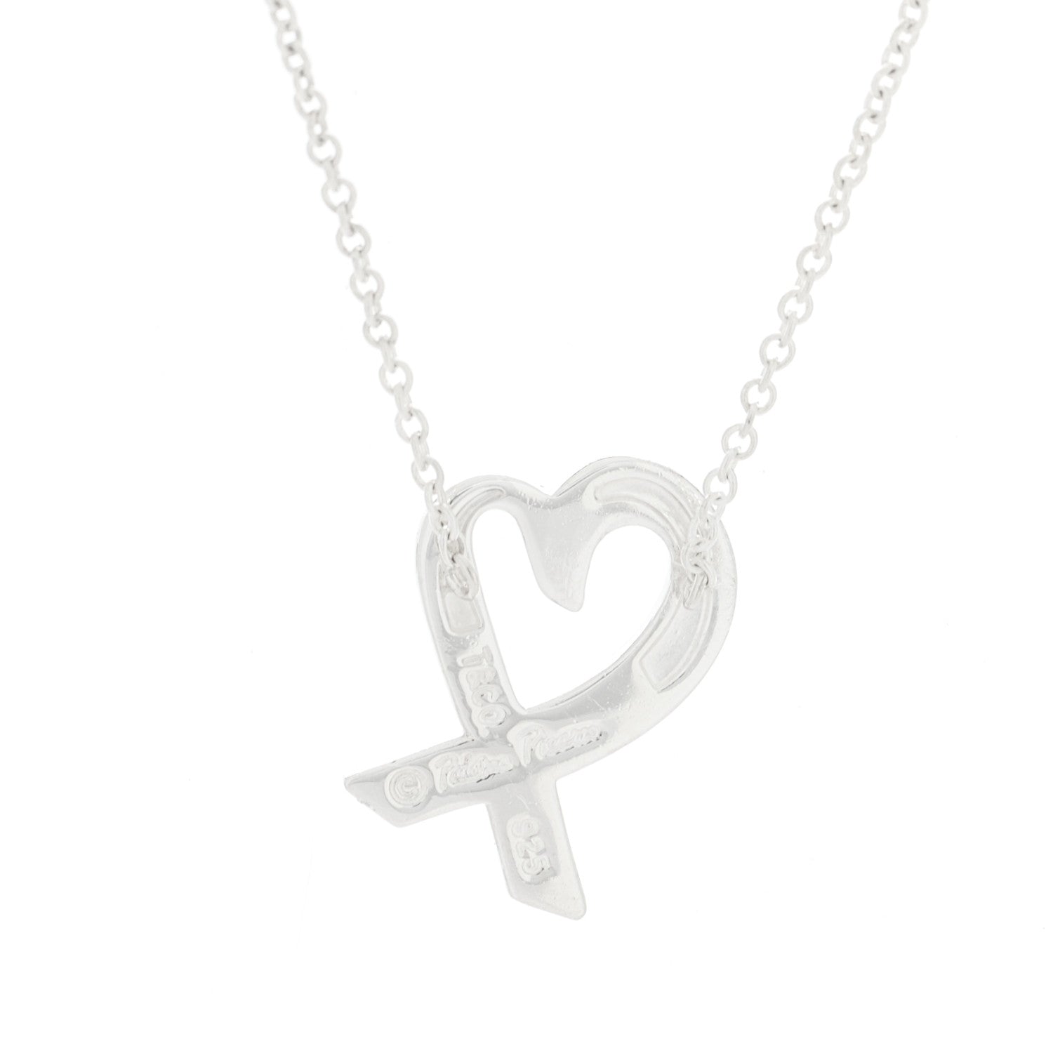 Tiffany Sterling Silver Small Paloma Picasso Loving Heart Pendant Necklace 5 of 5