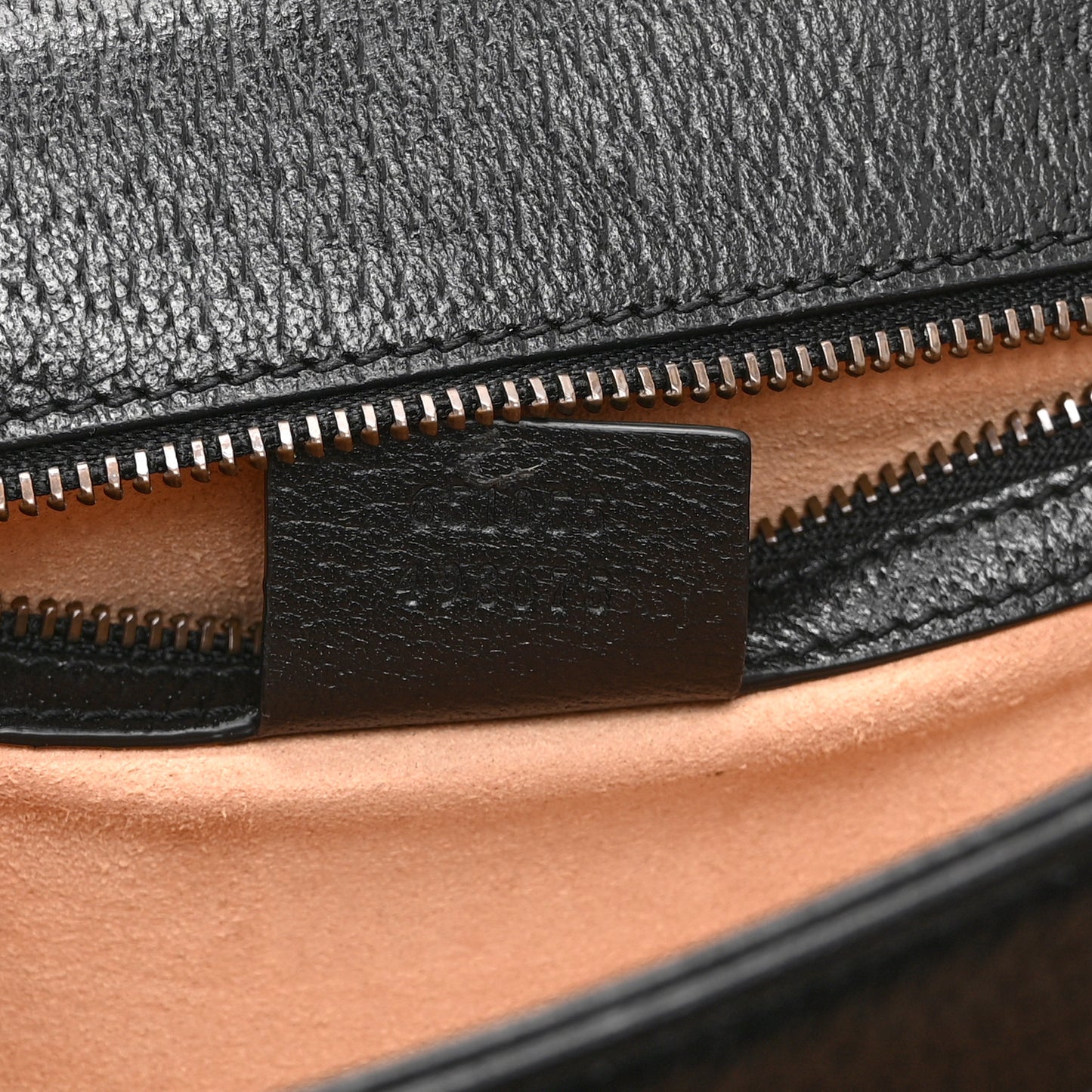 Textured Dollar Calfskin Web Small Ophidia Padlock Top Handle Bag Black