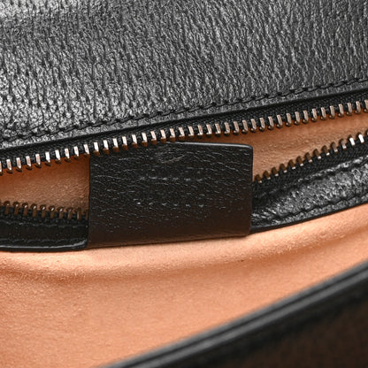 Gucci Textured Dollar Calfskin Web Small Ophidia Padlock Top Handle Bag Black 7 of 11