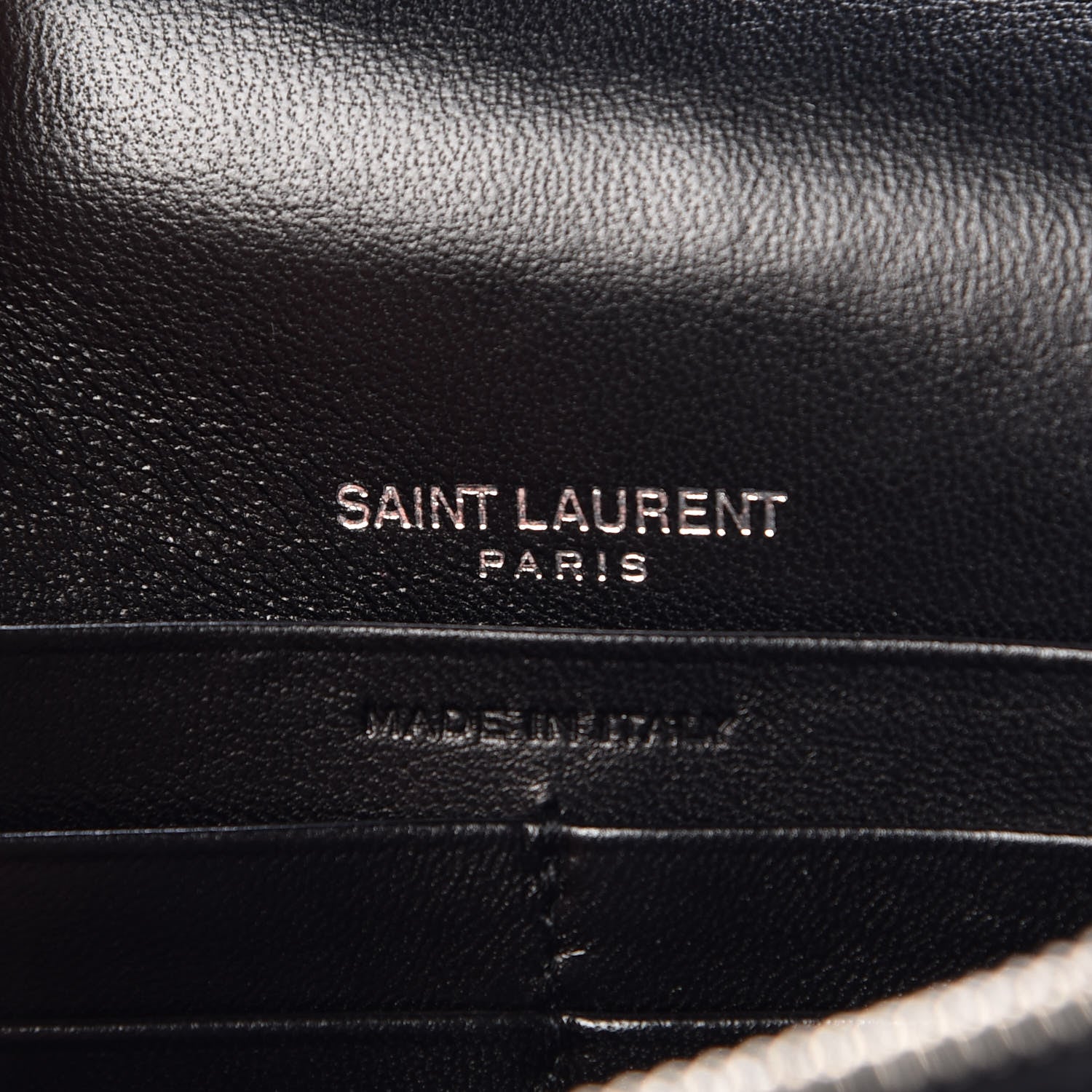 Saint Laurent Velvet Crystal Monogram Tassel Chain Wallet Black 7 of 10