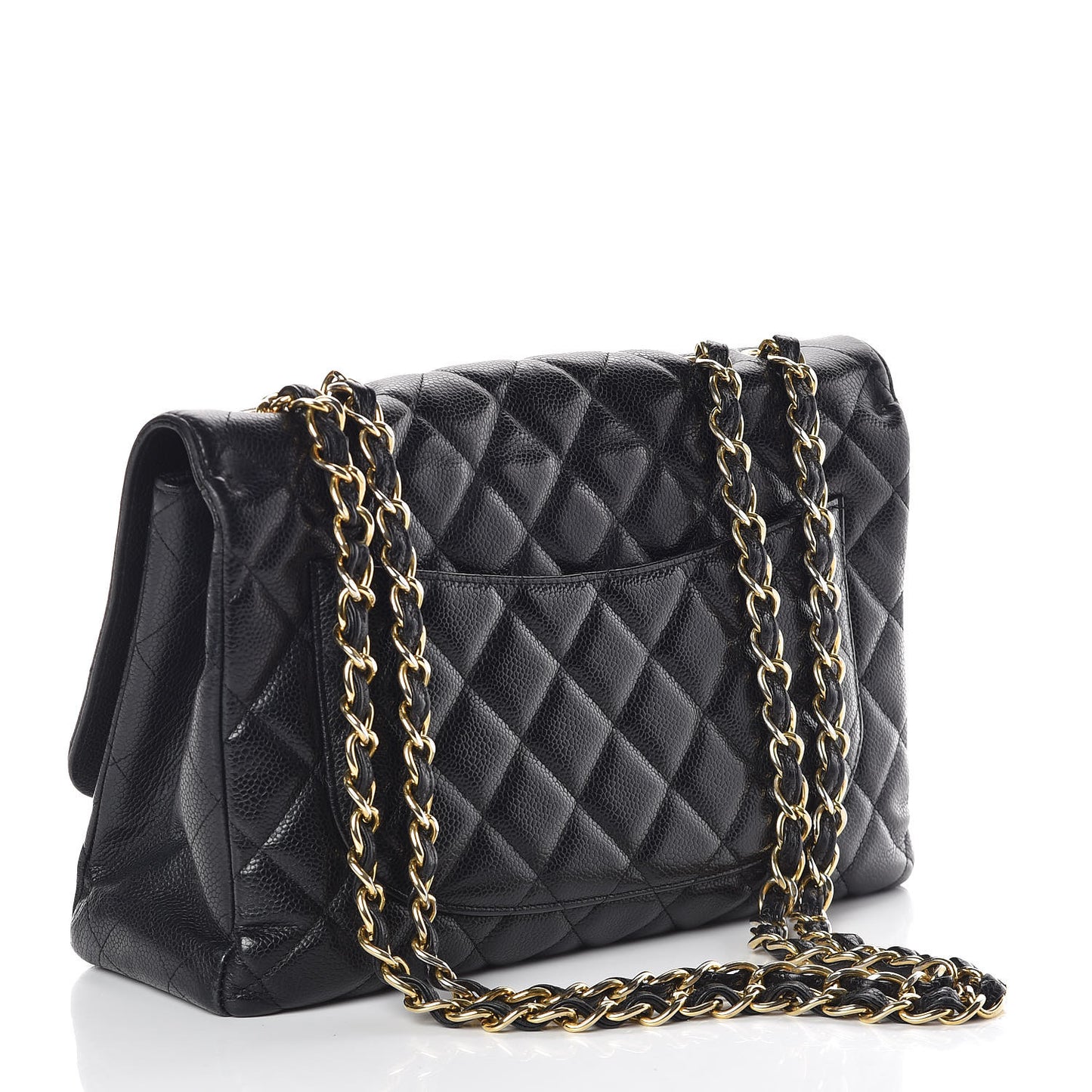 Caviar Quilted Jumbo Single Flap Black