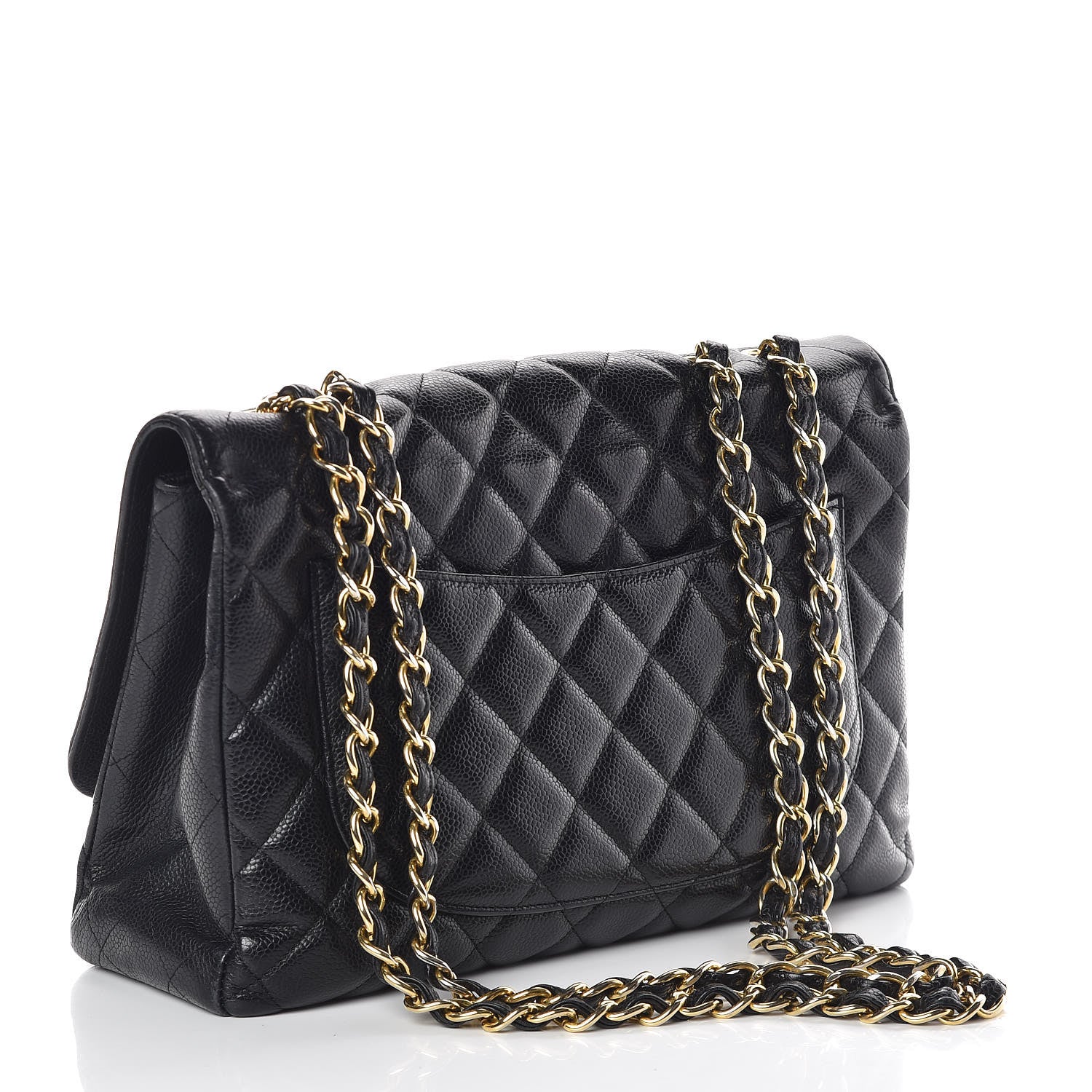 Chanel Caviar Quilted Jumbo Single Flap Black 3 of 14