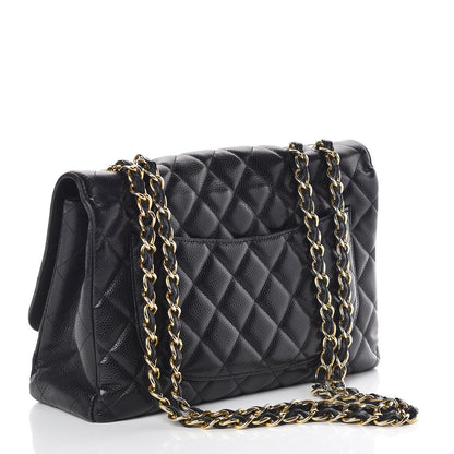 Chanel Caviar Quilted Jumbo Single Flap Black 3 of 14
