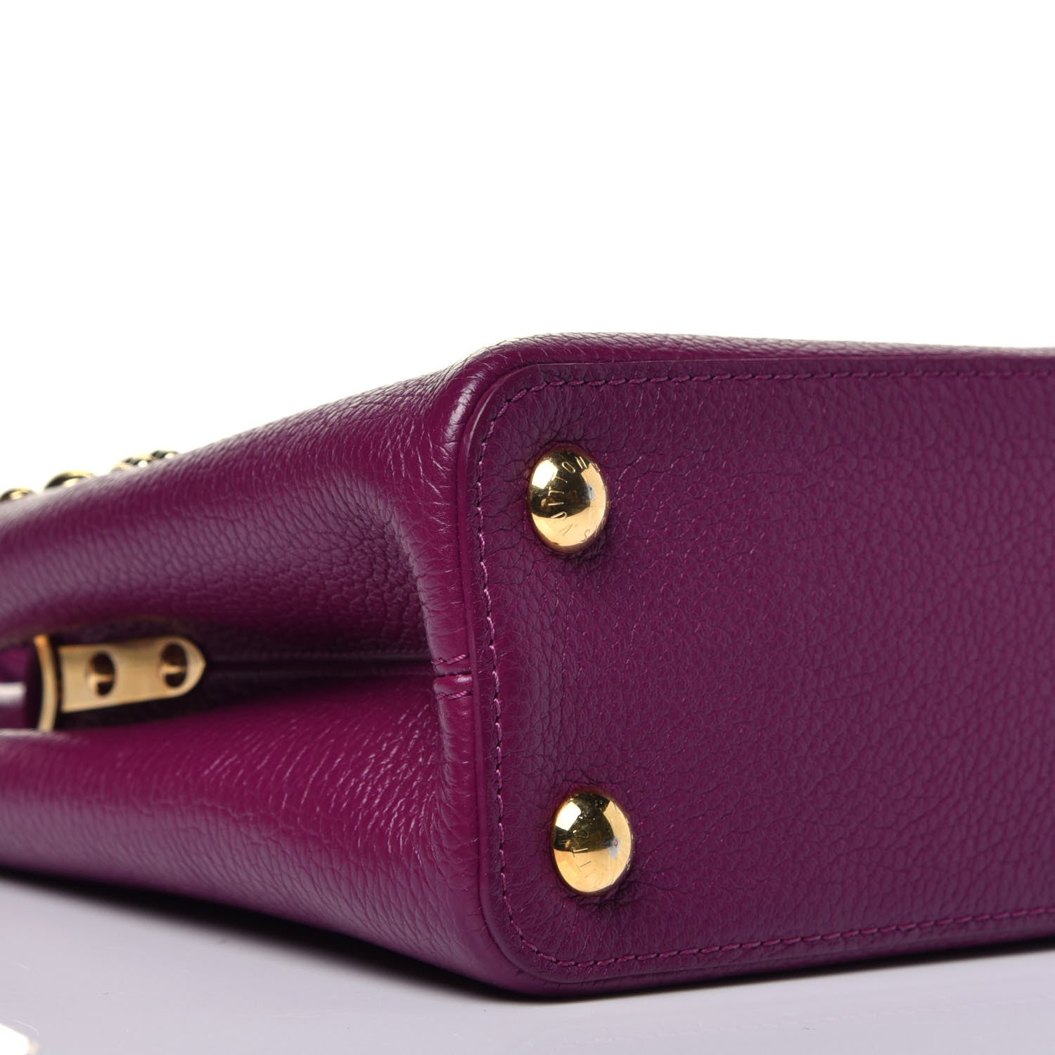 Louis Vuitton Taurillon Studded Sol Capucines BB Magenta 8 of 9