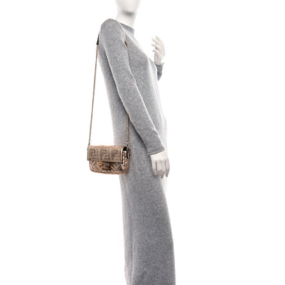 Fendi Vitello Laminato FF 1974 Embossed Mini Baguette Rame 2 of 8