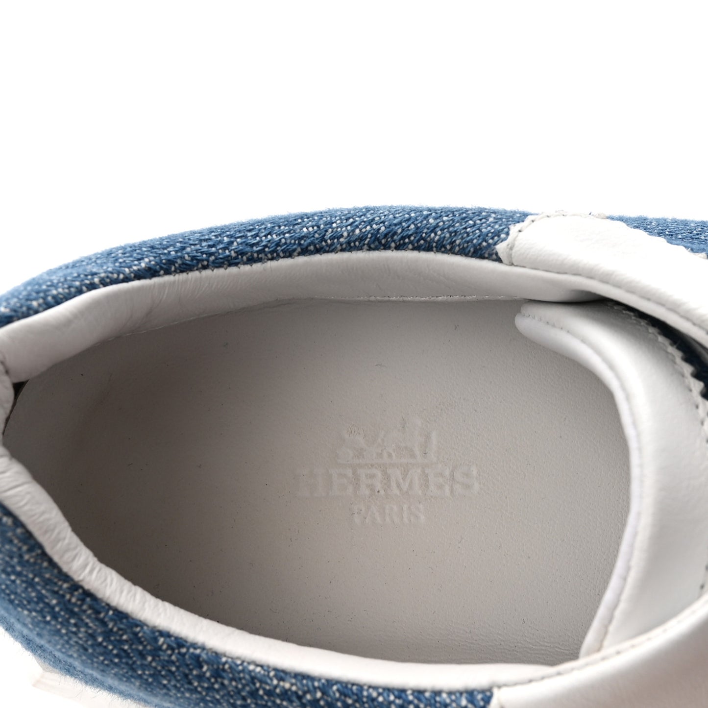 Denim Suede Goatskin Bouncing Sneakers 37 Bleu Clair White