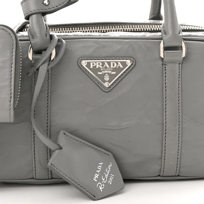 Prada Nappa Antique Small Re-Edition 2001 Two Handle Crossbody Bag Ardesia 8 of 11
