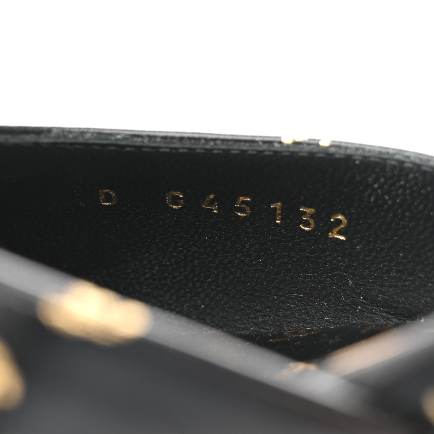 Printed Lambskin Patent Calfskin CC Slingback Flats 38.5 Black Gold