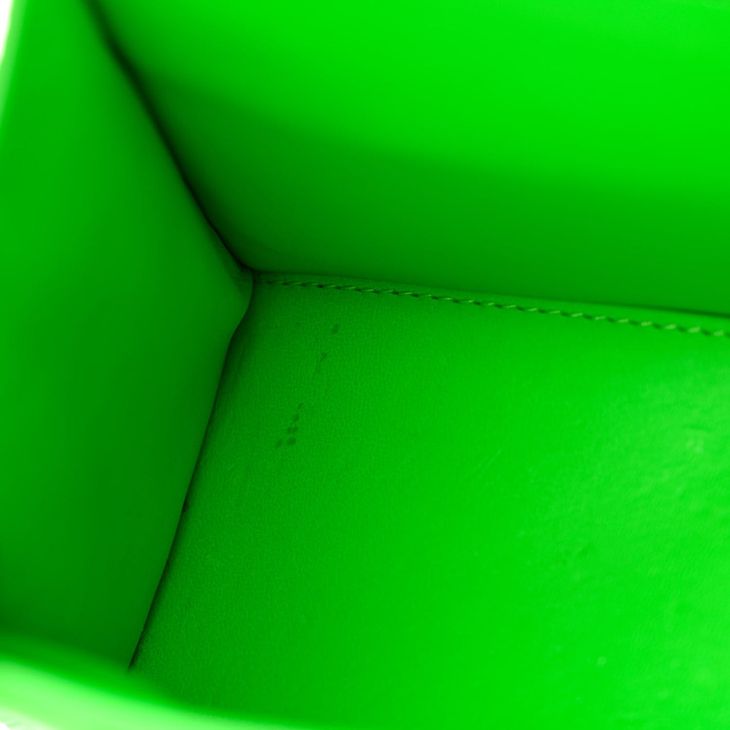 Shiny Calfskin Crocodile Embossed Hourglass Top Handle Bag XS Fluo Green