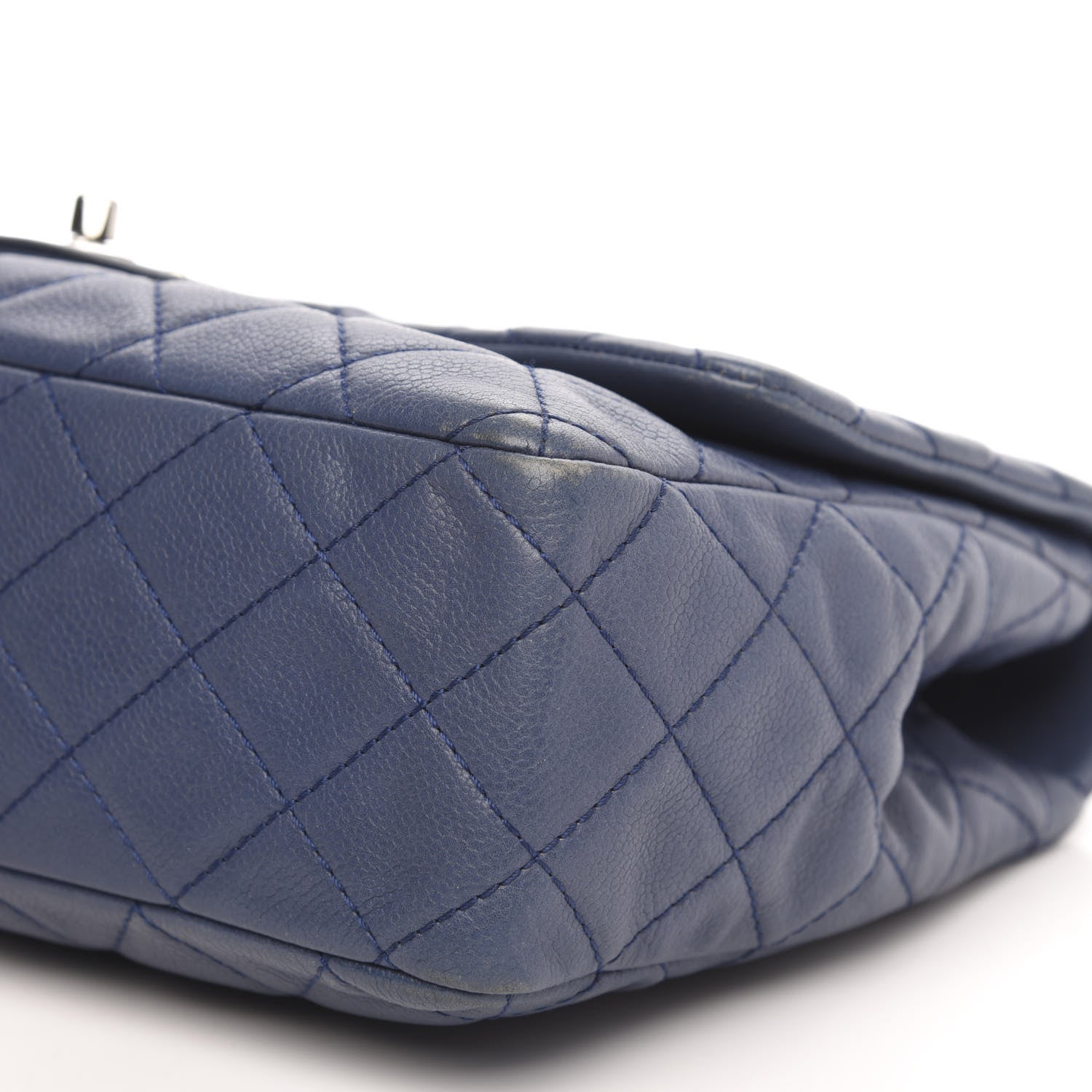 Chanel Caviar Quilted Jumbo Single Flap Dark Blue 11 of 13